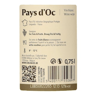Delhaize | Pays d'Oc | Sauvignon Blanc 