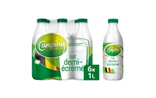 Campina | Lait | Demi-écrémé | Bouteilles plastiques 6 x 1 l