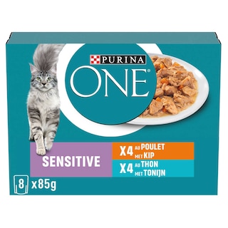 Purina ONE | Sensitive | Kattenvoeding | Adult | Pâté | Kip 