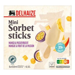 Delhaize | Mini sorbet | Stick | Mango | Passie 6 x 5 cl