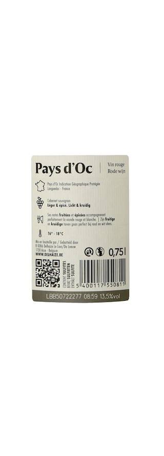 Delhaize | Pays d'Oc | Cabernet Sauvignon 