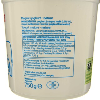 Delhaize | Yoghurt | Mager | Natuur 750 gr