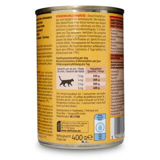 Delhaize | Aliment chat | Terrine | Boeuf 400 gr