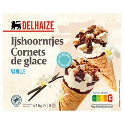 Delhaize | Hoorntjes vanille. 6 x 12 cl