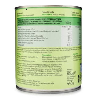 Delhaize | Sperziebonen 800 gr
