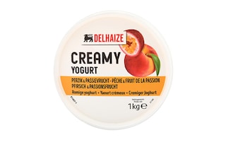 Delhaize | Yoghurt | Vol | Perzik en passievrucht 