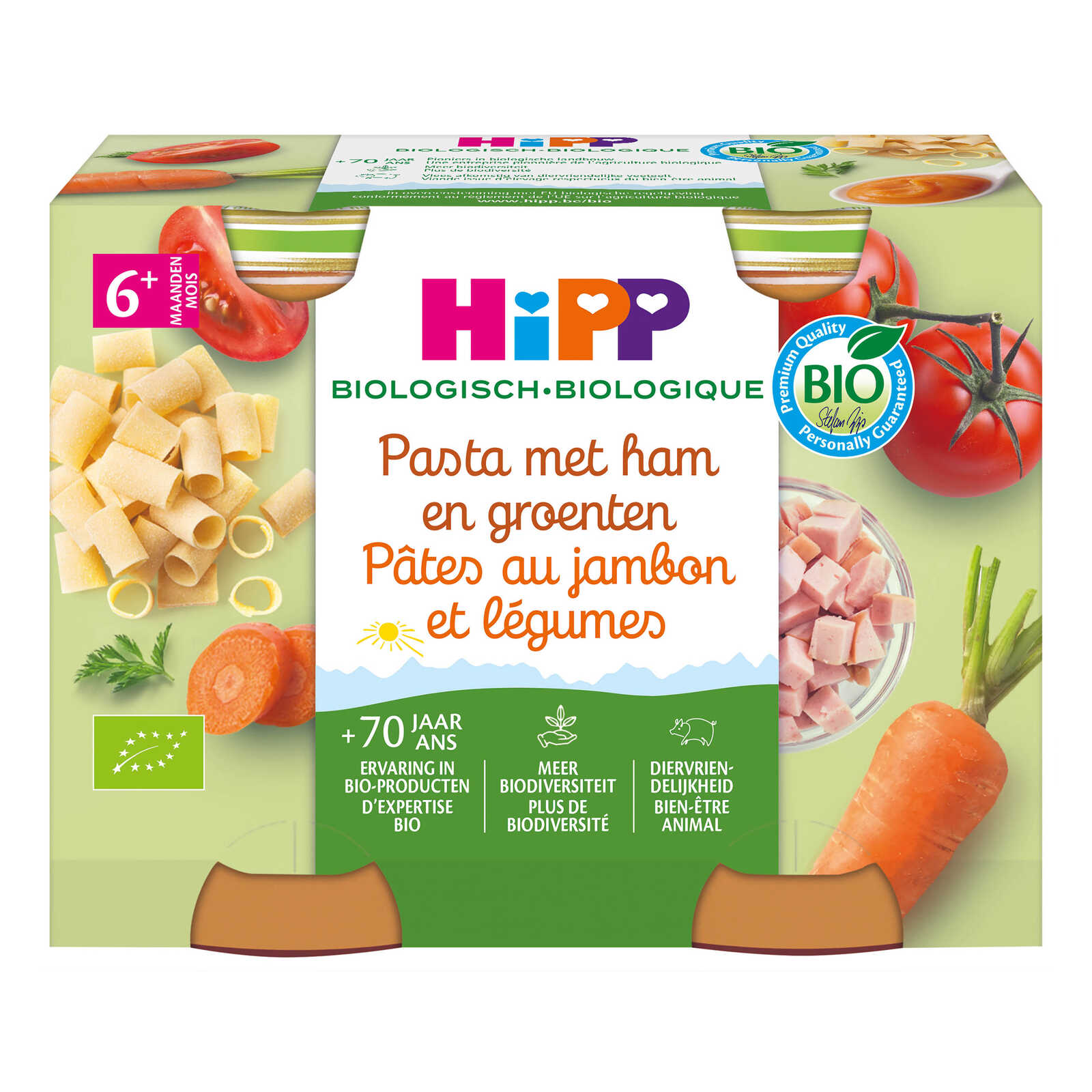 Hipp Pasta-Ham-Groenten | Bio | 6M