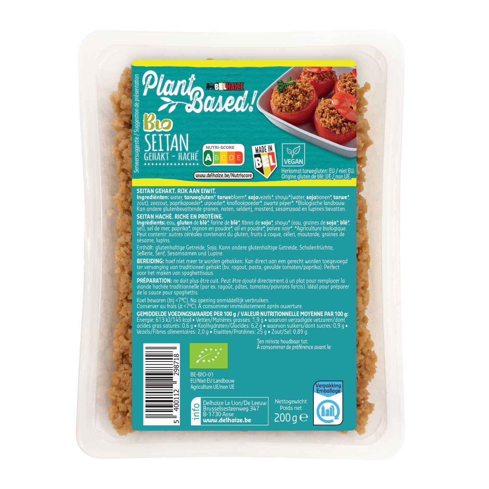 Delhaize Seitan | Gehakt | Vegan | Bio