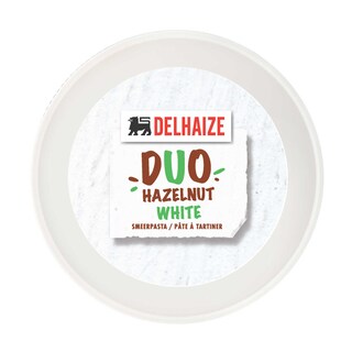 Delhaize | Pâte à tartiner | Duo | Blanc & noisettes 
