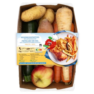 Delhaize | Boîte de repas | Frites arc-en-ciel | Poule 