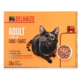 Delhaize | Aliment chat | Pouch | Adulte | Viande/poisson 