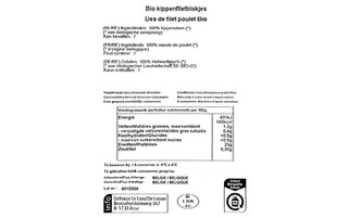 Delhaize | Bio | Dès de filet | Poulet | Bio 