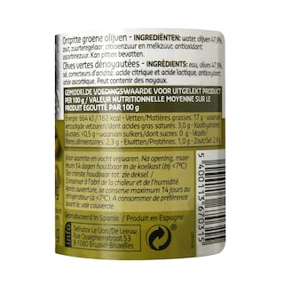 Delhaize | Olives | Vertes | Dénoyautées 