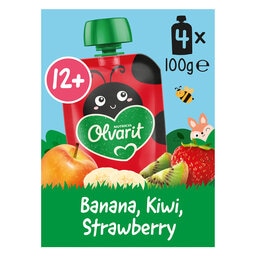 Olvarit | Gourde | Banane Kiwi Fraise | 12M 4 x 100 gr