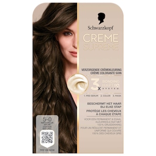 Schwarzkopf | Creme Supreme | Coloration Cheveux | 5-0 | Brun naturel 