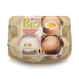 Delhaize | Bio | oeufs | Mix calibres | Bio 
