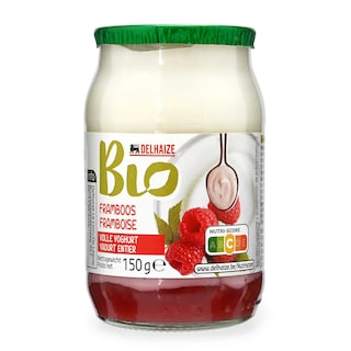 Delhaize | Bio | Yoghurt | Vol | Framboos | Bio 150 gr