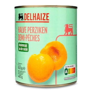 Delhaize | Halve perzik | Druivensap 