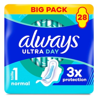 Always | Ultra | Serviettes Hygiéniques | Normal+ | Ailettes 28 pc