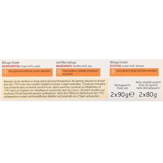 Delhaize | Lentilles | Beluga | 0% Sel 