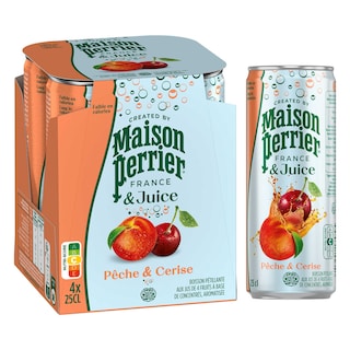 Maison Perrier | Magnetic Juice | Limonades | Peche & Cerise 4 x 25 cl
