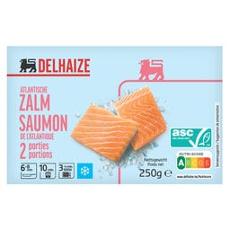 Delhaize | Atlantische zalm | Portie | Asc | 2 stuks 