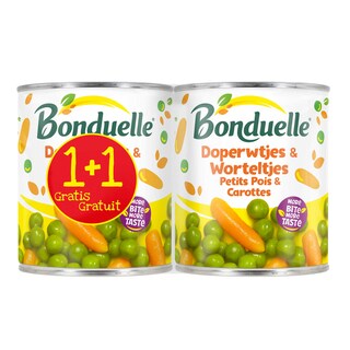 Bonduelle | Doperwten-Wortelen | Zeer fijn +1 gratis 2 x 530 gr