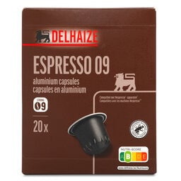Delhaize | Koffie | Espresso 09 | 20 Caps 20 x 5 gr