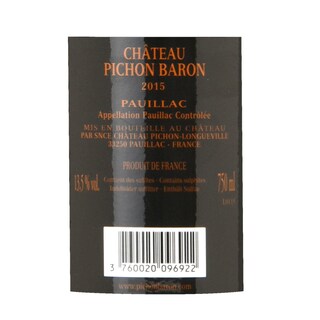 France - Frankrijk | Bordeaux - Pauillac | Château Pichon Longueville Baron 2015 