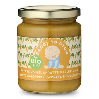 Ready to Grow | Verse babyvoeding | Zoete aardappel | Wortel | Knolselder | 6M | Bio 