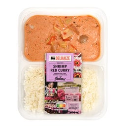 Delhaize | Scampi | curry rouge | Riz 