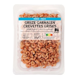 Delhaize | Grijze garnalen | Noordzee | Gekookt-Gepeld 200 gr