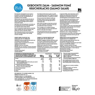 Delhaize | Zalm | Gerookt | -25% zout | Noors 130 gr