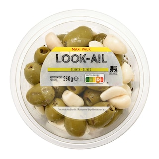 Delhaize | Olijven met look 