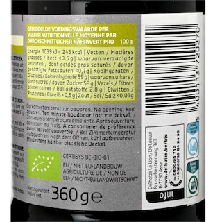 Delhaize | Bio | Confiture | Myrtilles | Extra | Bio | Ft 360 gr