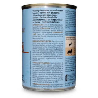 Delhaize | Aliment chien | Terrine | Adult | Volaille 