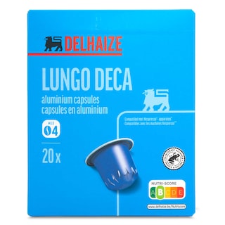 Delhaize | Koffie | Lungo Deca | 20 Caps 