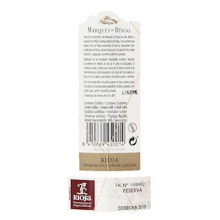 Espagne - Spanje | Rioja D.O.C. | Marques de Riscal Reserva 2015 