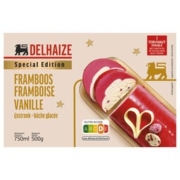 Delhaize | Ijsstronk | Framboos | Vanille 