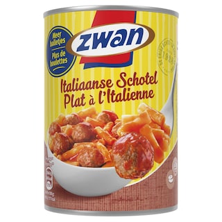 Zwan | Italiaanse Schotel | Macaroni gehaktballetjes | tomatensaus 
