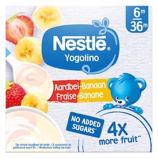 Nestlé | Yogolino | Laitage | Fraise Banane | 6 mois 4 x 90 gr