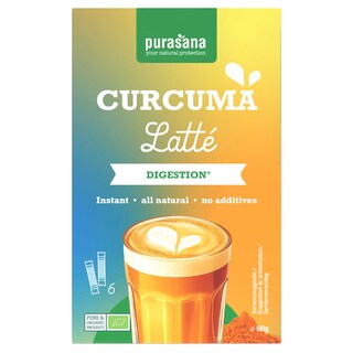 Purasana | Thee | Curcuma Latte | Poudre | Bio 6 x 10 gr