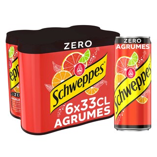 Schweppes | Agrumes | Zero | Canette 6 x 33 cl