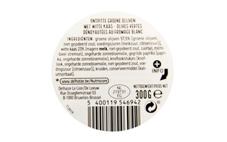 Delhaize | Olijven | Groen | Kaas | Maxi Pack 260 gr