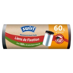 Swirl | Sacs Poubelles | Lien de Fixation | 10st | 60L 