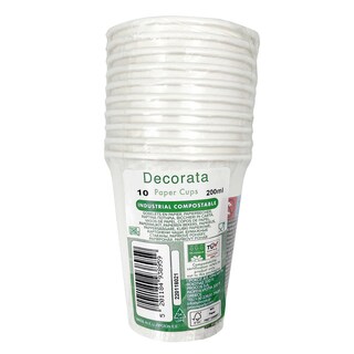 * | 10 gobelets en papier blanc 10 pc