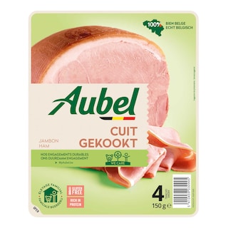 Aubel | Gekookte ham met natuurlijke zwoerd | 4 Sneden 