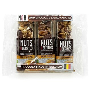 Nuts&Berries | Reep | Noten | Karamel&Donkere Choc | Bio 3 x 30 gr