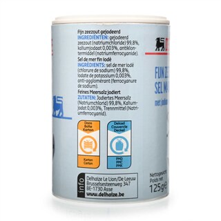 Delhaize | Sel marin | Fin | Iodé 125 gr
