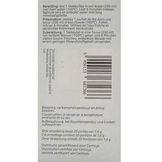 Delhaize | Bio | Kruidenthee | Slanke lijn | Zakjes | Bio 